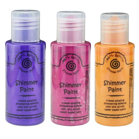 Cosmic Shimmer Acrylic Shimmer Paint Set Violet Topaz Pink Plum Paint Set Shimmer Painting