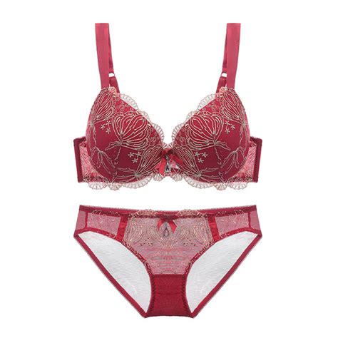 2019 Womens Bra Set New Comfortable Ultra Thin Lace Embroidery Sexy