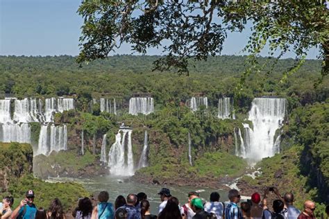 Iguazu Falls Tourists Brazilian Side Editorial Stock Photo Image Of