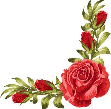 Floral Border Frame Clipart Flower Design Rose Transparent Clip Art