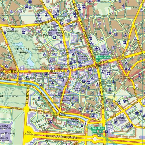 Clientul nostru detine o scoala privata dotata. Harta de perete Bucuresti Zona Centrala 100x70 cm sipci ...