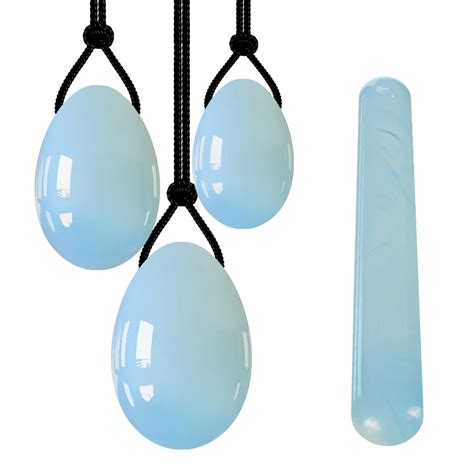Opal Jade Egg Set Opalite Yoni Eggs Vaginal Massage Crystal Ball Yoni Wand Vaginal Muscle