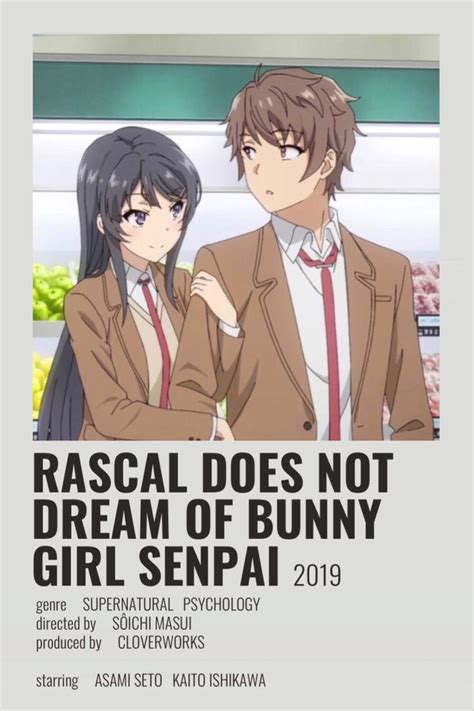 Rascal Does Not Dream Of Bunny Girl Senpai Filmes De Anime Posters