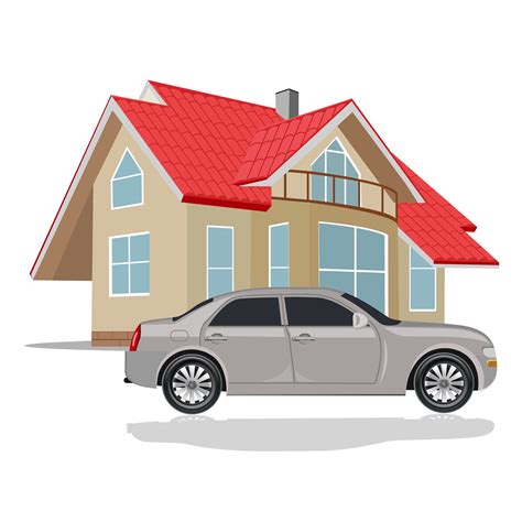House With Car Vector Illustration Illustrator Graphics ~ Creative