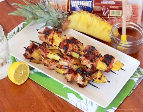 Bacon Wrapped Chicken Pineapple Skewers Cooking With Ruthie