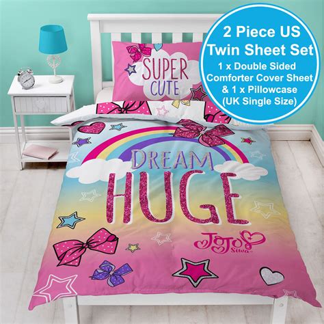 JOJO SIWA BOWS RAINBOW SINGLE DUVET COVER SET KIDS BEDDING ...