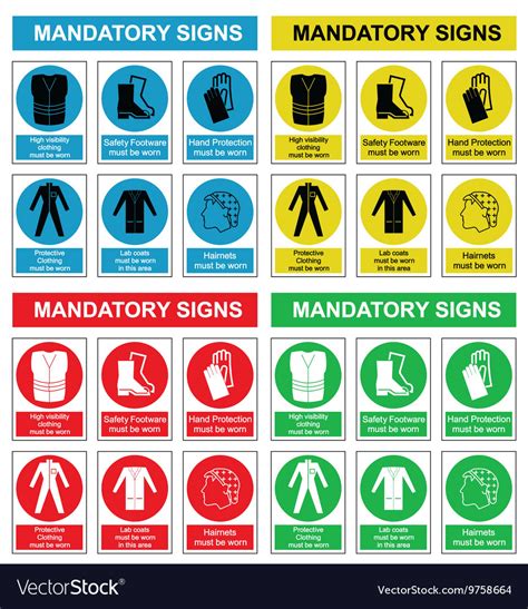 Health And Safety Sign Collection Royalty Free Vector Image