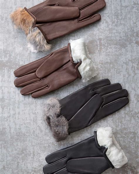 Handmade Italian Leather With Rabbit Fur Lining At Leather Gloves