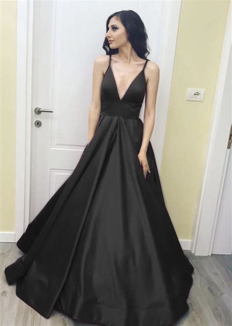 Black Prom Dresses Satin Ball Gown In 2020 Ball Gowns Prom Dresses