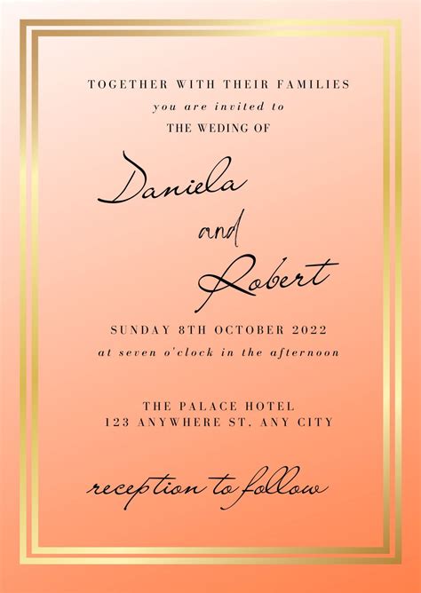 Editable Wedding Invitation Printable Wedding Invite Elegant Etsy