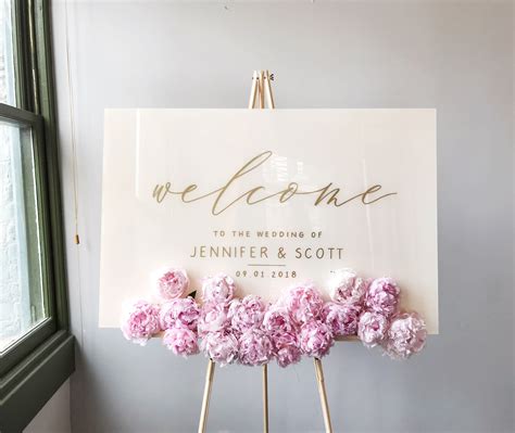 Acrylic Wedding Sign White Plexiglass Wedding Welcome Sign With Images