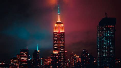 1360x768 Empire State Building Night 5k Laptop Hd Hd 4k Wallpapers