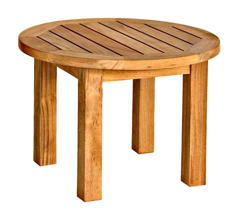 Round Top Low Teak Outdoor End Table Round Side Table Outdoor