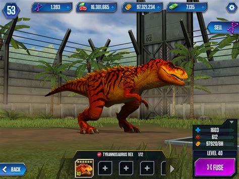 Fully Evolved Tyrannosaurus Rex From Jurassic World The Game T Rex