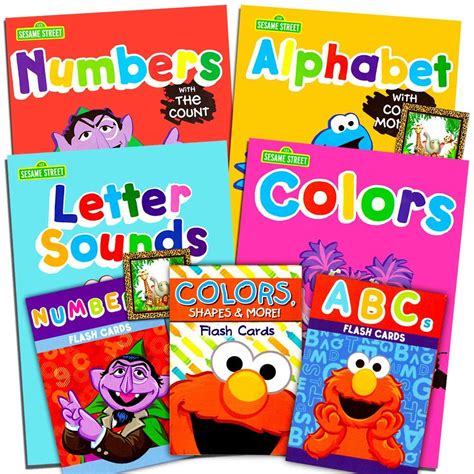 Sesame Street Flash Cards And Workbooks Super Set Toddler Kids 4