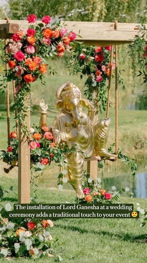 The Installation Of Lord Ganesha At A Wedding Ceremony Adds A