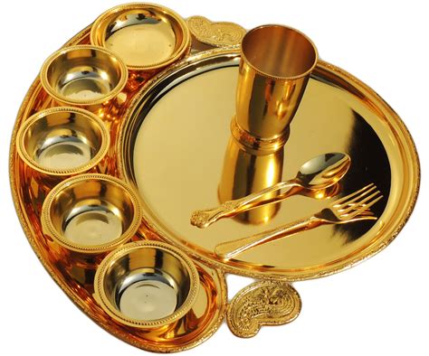Brass THALI Dinner Set Jumbo INCHES THAL Pieces