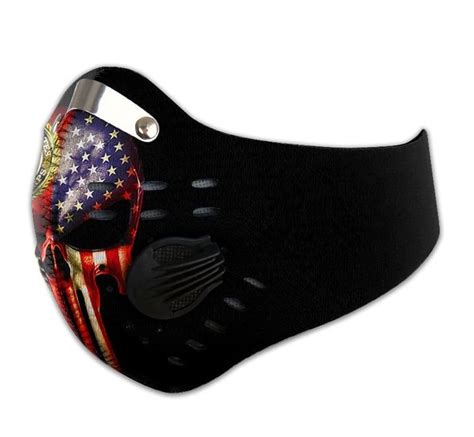 Us Marine Proud Skull Filter Activated Carbon Face Mask