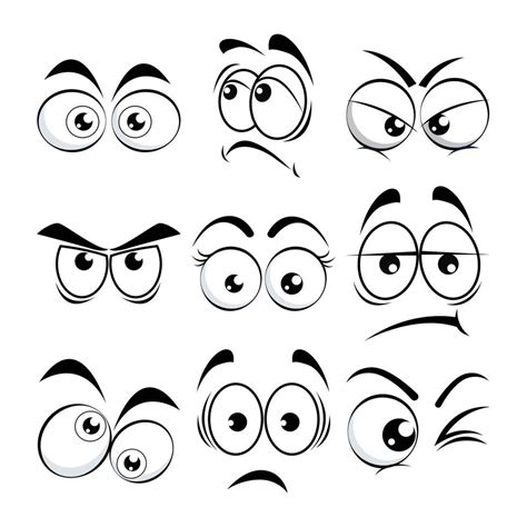 Set Of Angry Eyes Cartoon Vector Icon 20817610 Vector Art At Vecteezy