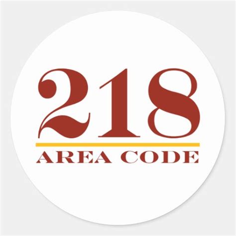 Area Code 218 Round Sticker Zazzle