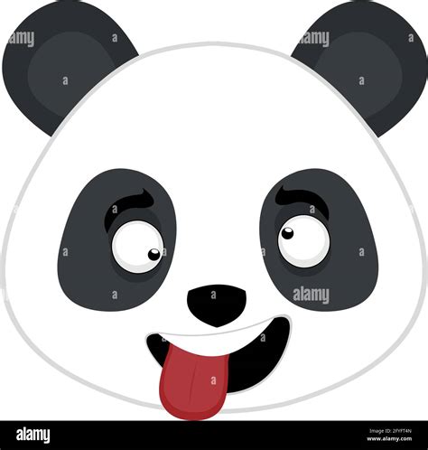 Vector Emoticon Illustration Des Gesichts Eines Cartoon Panda Tragen