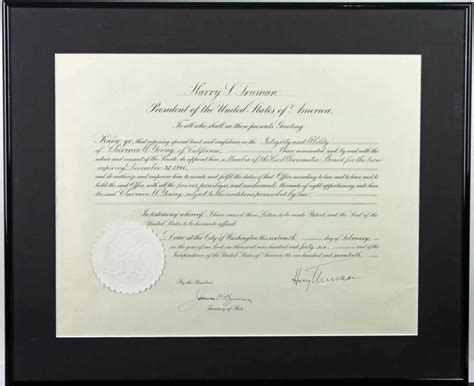Lot Detail President Harry Truman Signed 1946 Presidential