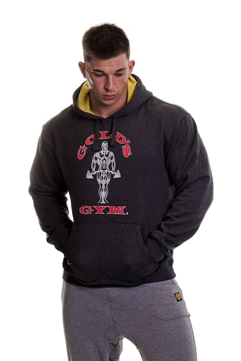 Golds Gym Muscle Joe Pullover Hoodie Charcoal Marl