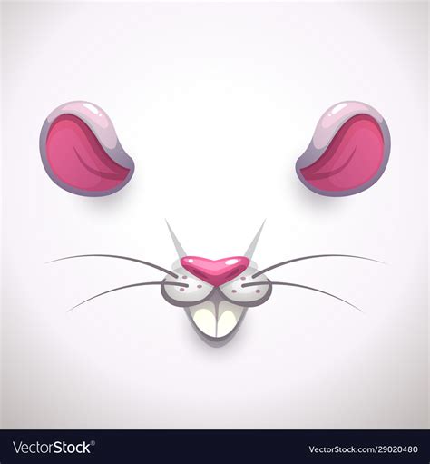 Mouse Ears And Nose Video Chat Animal Face Effect Vector Image