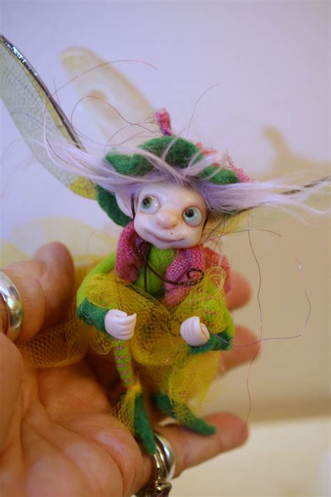 Ooak Poseable Happy Little Pixie Fairy W Acorn Hat 10 Pixie Elf