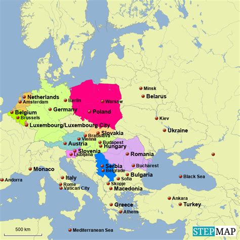 Users can also identify the neighboring countries of austria and germany such as france, poland, switzerland, belgium, luxembourg, italy, slovenia, croatia, hungary, slovakia, czech republic, the netherlands. StepMap - Luxembourg, Belgium, Netherlands, Poland, turkey ...