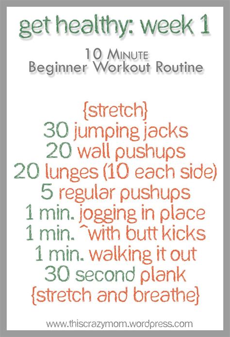 Get Healthy Week 1 Workout Routines For Beginners