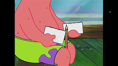 Spongebob Patrick Tries To Write A Letter To San Doh Not Again