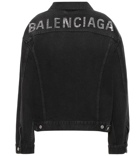 Perfect condition amazing quality denim jacket up for sale. Balenciaga Logo Embellished Denim Jacket in Vintage Black ...