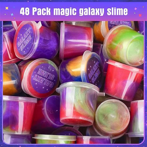 Galaxy Slime Kit 48 Pack Fluffy Slime Party Favor Bulk Slime Putty Toy
