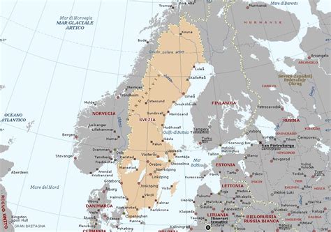 Svezia Carta Geografica Mappa Svedese