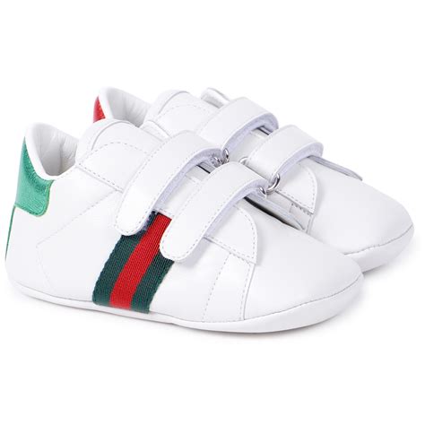 Gucci Baby Leather Sneakers In White Bambinifashioncom