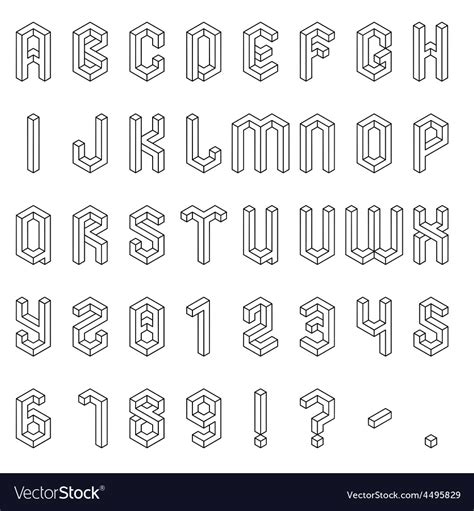 Isometric Letters A Z