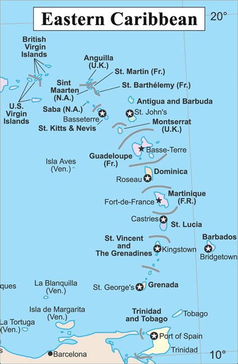 Caribseek Eastern Caribbean Map Map Of The Eastern Caribbean Islands