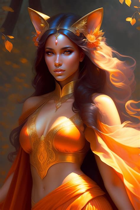 Lexica - Portrait of a hot fox girl, searing body, full body, large