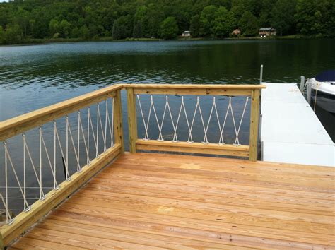 Rope deck railings are suitable for areas where the view of the surrounding landscape would be obstructed by other types of railings. Nautical Rope Deck Railing • Decks Ideas