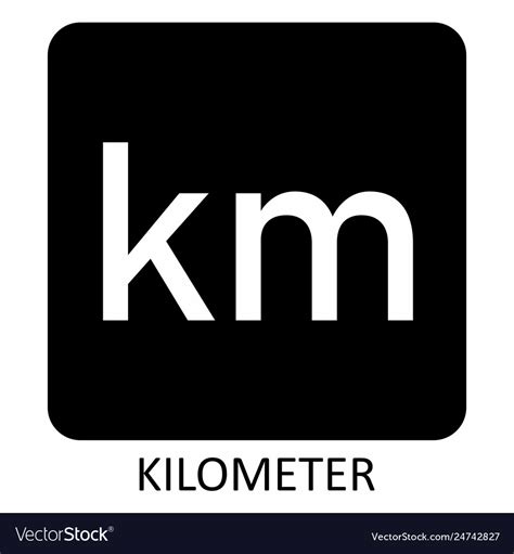 Kilometer Symbol Royalty Free Vector Image Vectorstock