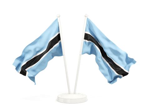 Two Waving Flags Illustration Of Flag Of Botswana