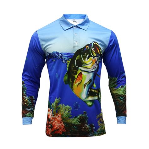 China Healong Polyester Sublimation Printing Long Sleeve Fishing Shirt