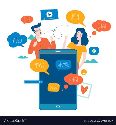 Social Media Networking Chatting Texting Vector Image
