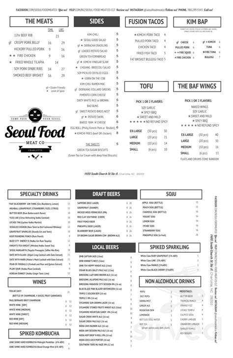 Seoul Food Meat Company Menus In Charlotte North Carolina United States