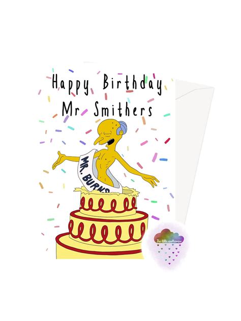 Happy Birthday Mr Smithers A6 Greeting Card Mr Burns The Etsy Australia