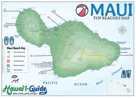 Top 10 Beaches On Maui Best Of Maui Beach Map