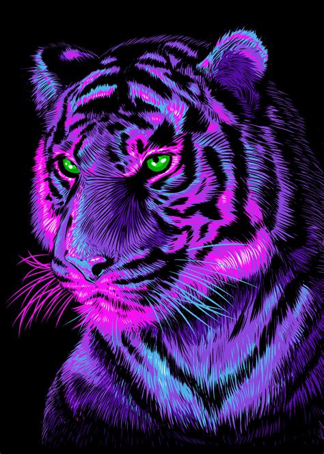 Künstlerische Illustration Purple Tiger Europosters