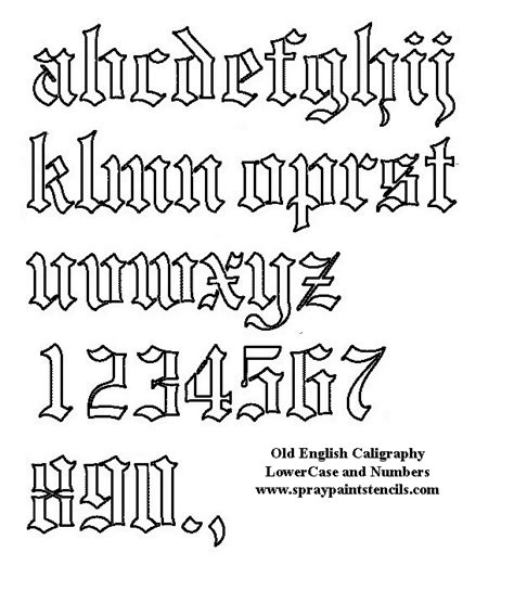 Free Old English Stencil Lower Case And Numerals Tattoo Fonts Cursive Tattoo Script Fonts