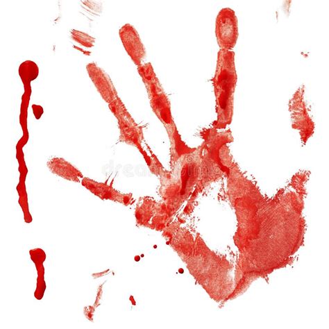 Bloody Handprint With Drop Stock Image Image Of Concept 24078809
